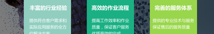 高效的作业流程:提高工作效率和作业质量，保证客户服务优质高效的完成。